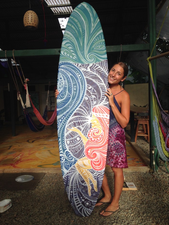 Costa Rica Surfboard Art by Gigi Douglas