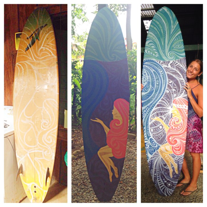 Costa Rican Surfboard Art (process) by Gigi Douglas